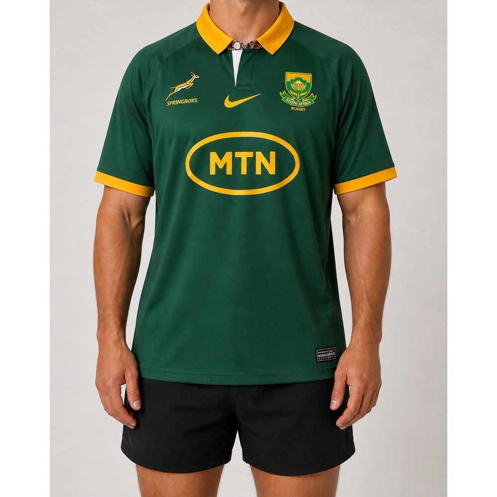 NWT Nike South Africa Springboks Rugby Jersey Short Sleeve Polo Mens 2XL